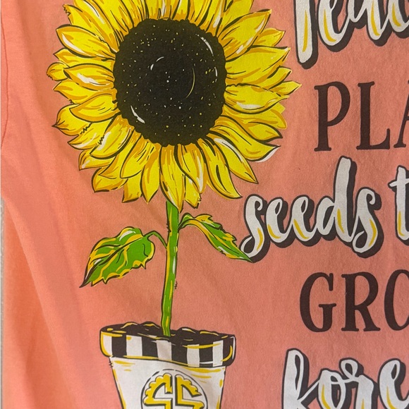 Simply Southern Teacher Sunflower Teachers Plant Seeds Tee size small - Picture 6 of 8